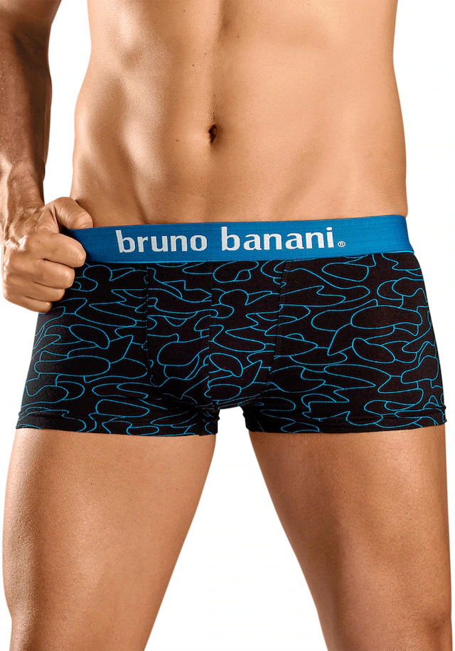 Bruno Banani Hipster Packung, 4 Stk. knapp sitzende Boxershorts in uni oder gemustert aus Baumwollmischung