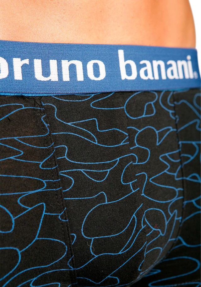 Bruno Banani Hipster Packung, 4 Stk. knapp sitzende Boxershorts in uni oder gemustert aus Baumwollmischung