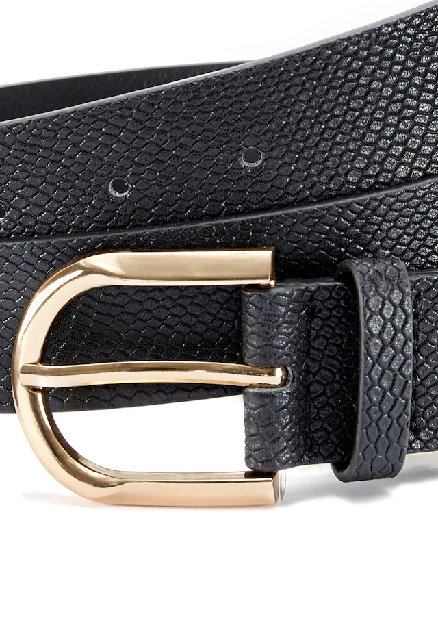 LASCANA Hüftgürtel »Hosengürtel, Gürtel, Jeansgürtel, Anzuggürtel« im modernen Metallic Animal-Look