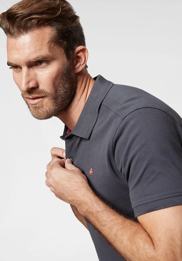 LERROS Poloshirt Sommershirt mit dezenter Stickerei auf der Brust