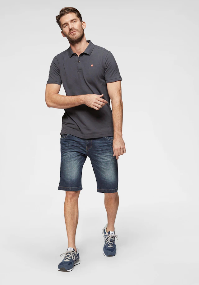 LERROS Poloshirt Sommershirt mit dezenter Stickerei auf der Brust