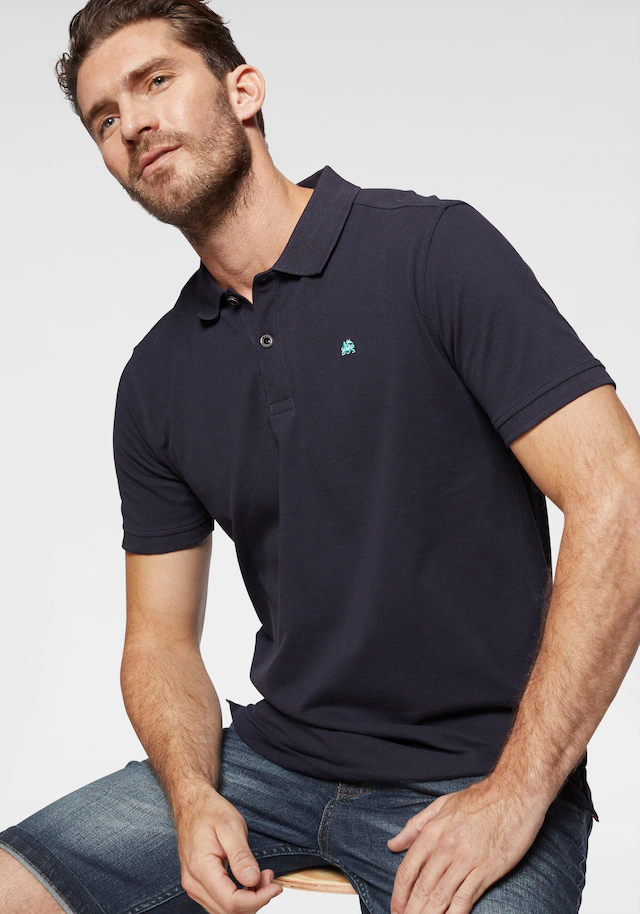 LERROS Poloshirt Sommershirt mit dezenter Stickerei auf der Brust