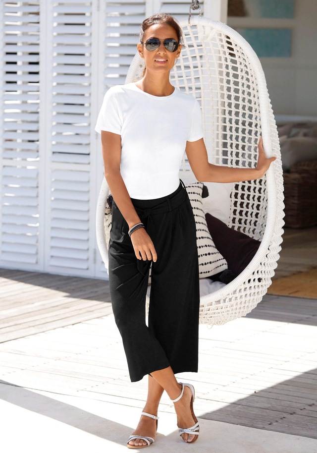 LASCANA Culotte »mit luftig-weitem Bein« in 7/8-Länge, leichte Jerseyhose, casual, Sommerhose, Schlupfhose