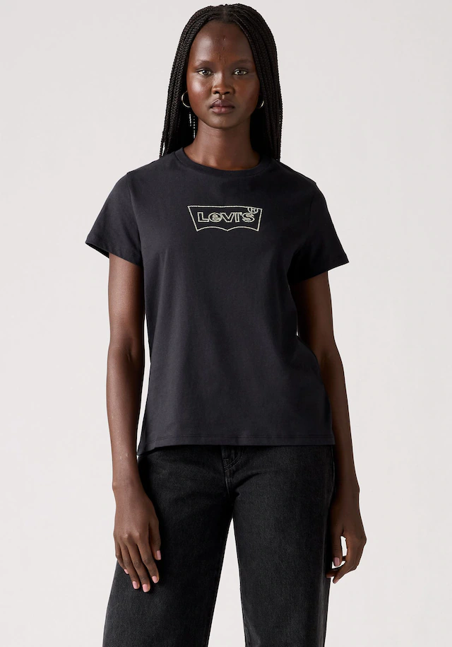 Levi's® Rundhalsshirt »THE PERFECT TEE« mit Logo im Metallic-Holo Print