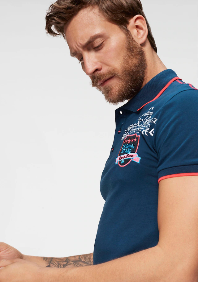 Cipo & Baxx Poloshirt »Rowing Club« bis Gr. 5XL