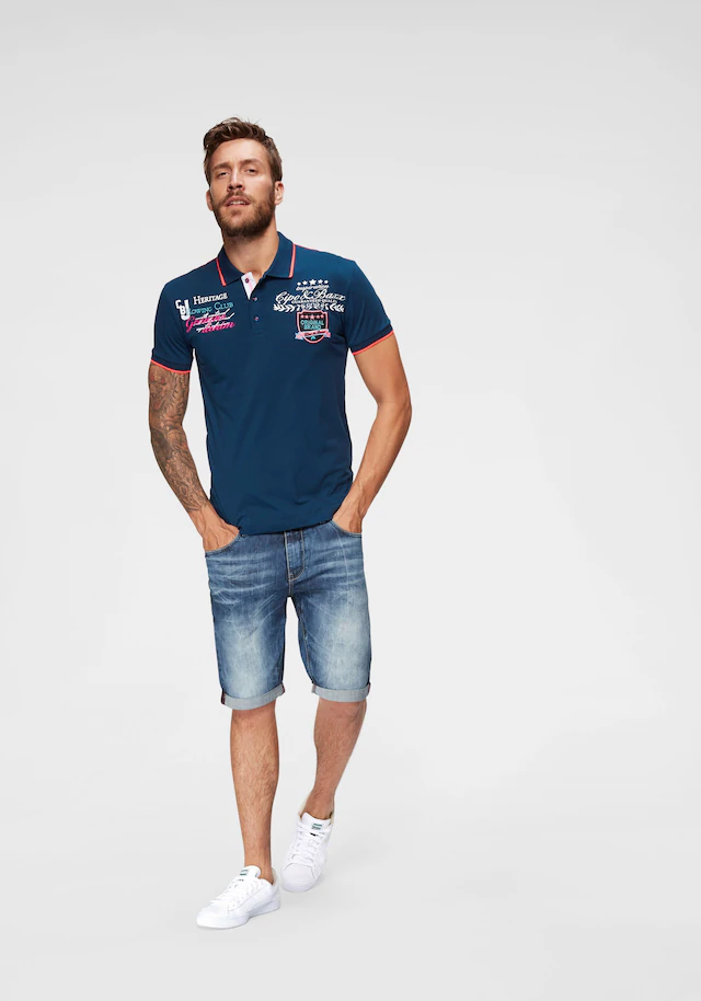 Cipo & Baxx Poloshirt »Rowing Club« bis Gr. 5XL