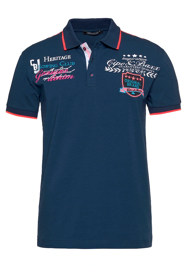 Cipo & Baxx Poloshirt »Rowing Club« bis Gr. 5XL