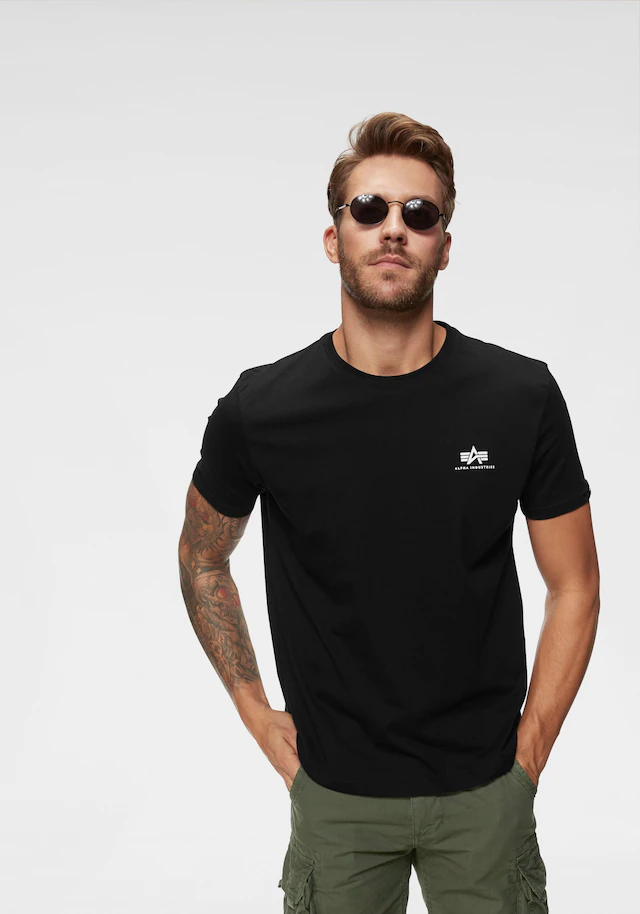 Alpha Industries Rundhalsshirt »BASIC T SMALL LOGO« Baumwolle, regular fit