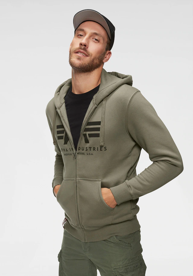 Alpha Industries Kapuzensweatjacke »BASIC ZIP HOODY« Baumwollmischung, regular fit