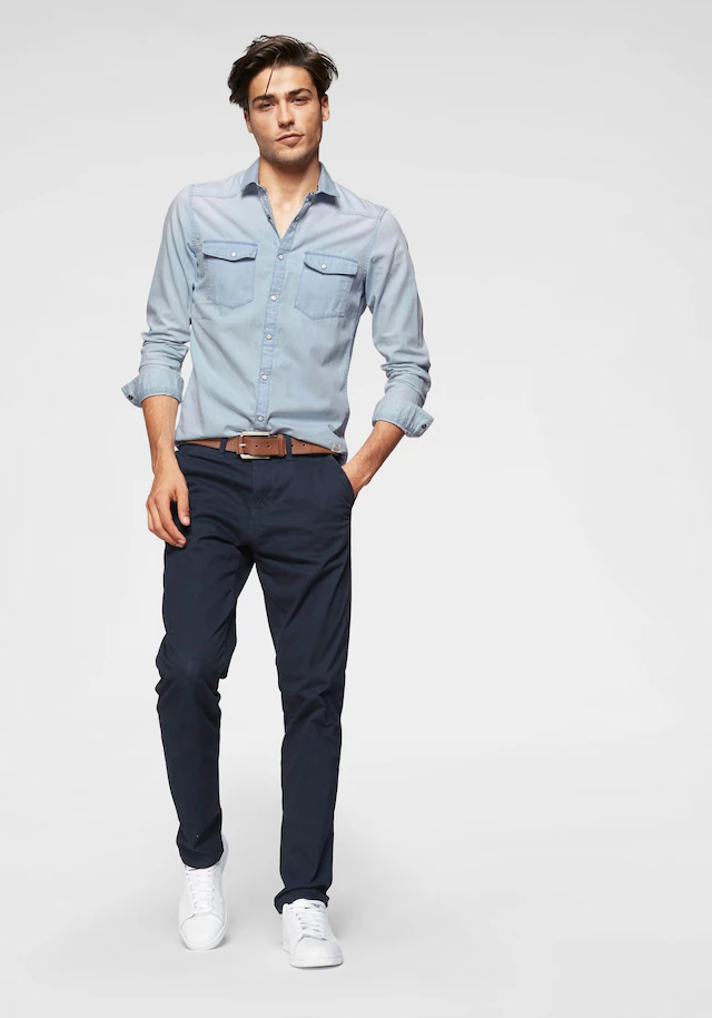 TOM TAILOR Denim Chinohose leicht vorgewaschen