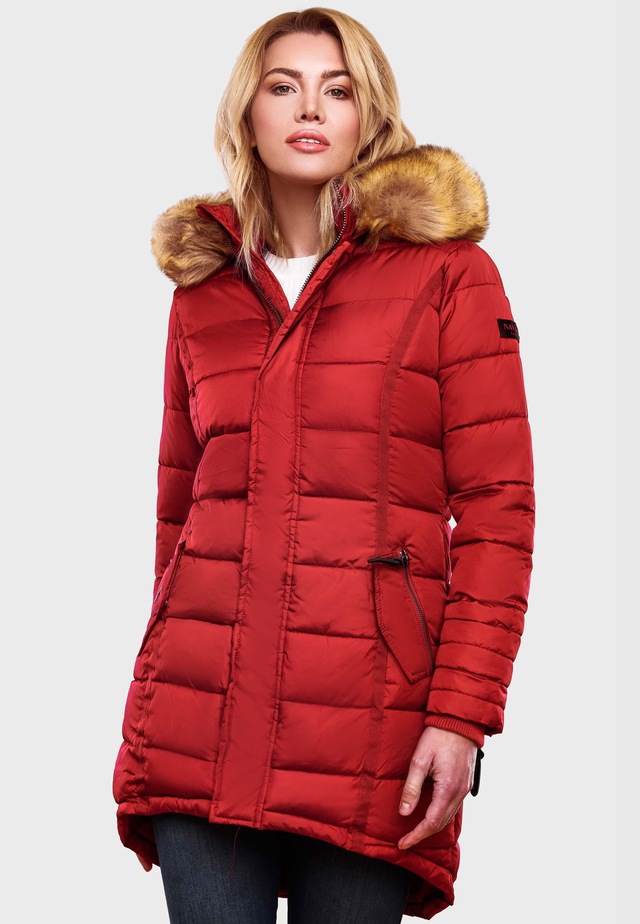 Navahoo Steppmantel »Papaya« hochwertiger Wintermantel m. edlem Fellimitat