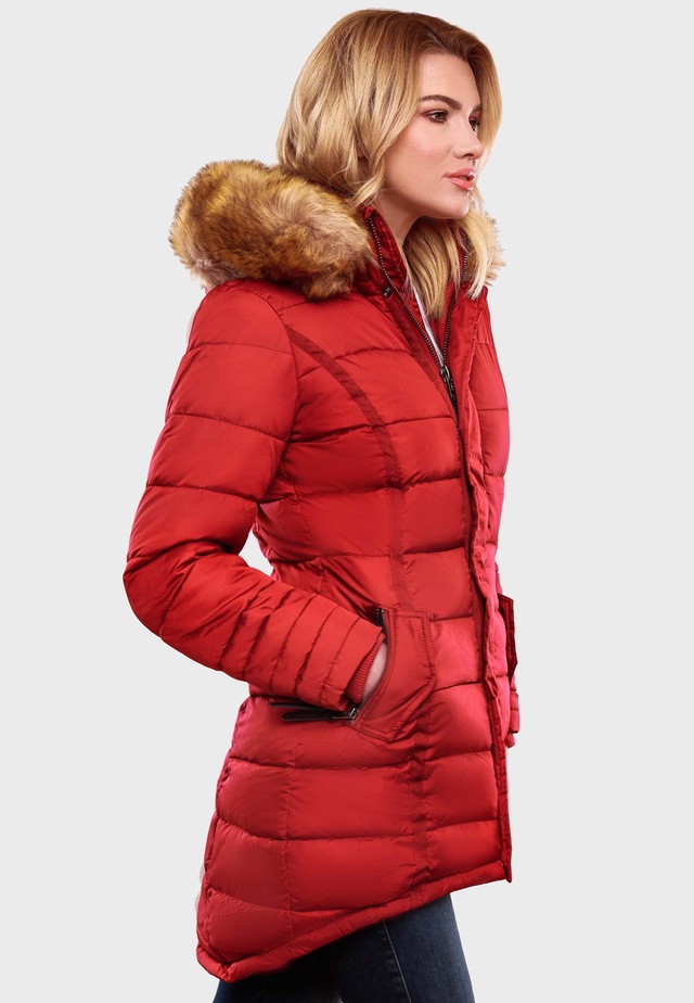 Navahoo Steppmantel »Papaya« hochwertiger Wintermantel m. edlem Fellimitat