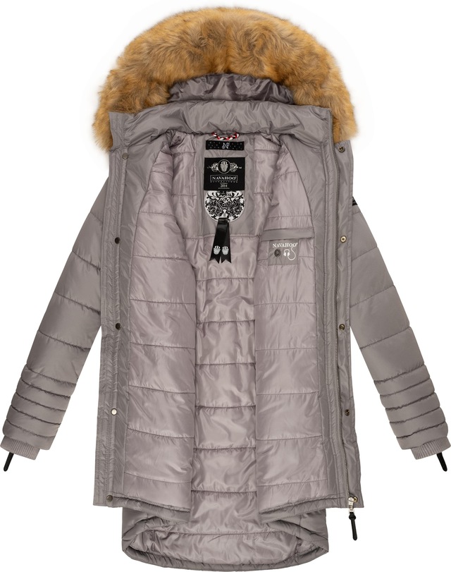 Navahoo Steppmantel »Papaya« hochwertiger Wintermantel m. edlem Fellimitat