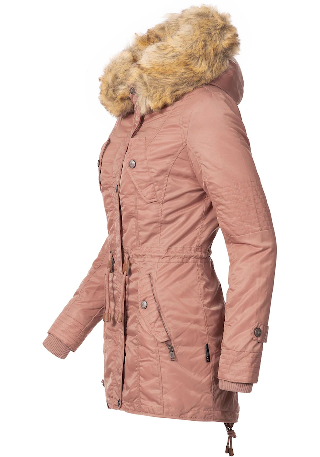 Navahoo Wintermantel »La Viva« hochwertiger Winterparka mit großem Kunstfell