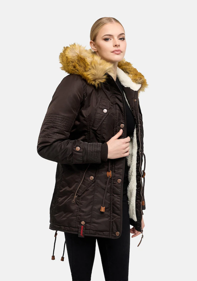 Navahoo Wintermantel »La Viva« hochwertiger Winterparka mit großem Kunstfell