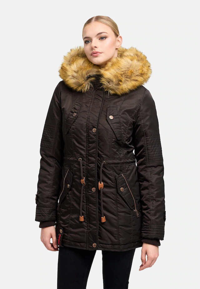Navahoo Wintermantel »La Viva« hochwertiger Winterparka mit großem Kunstfell
