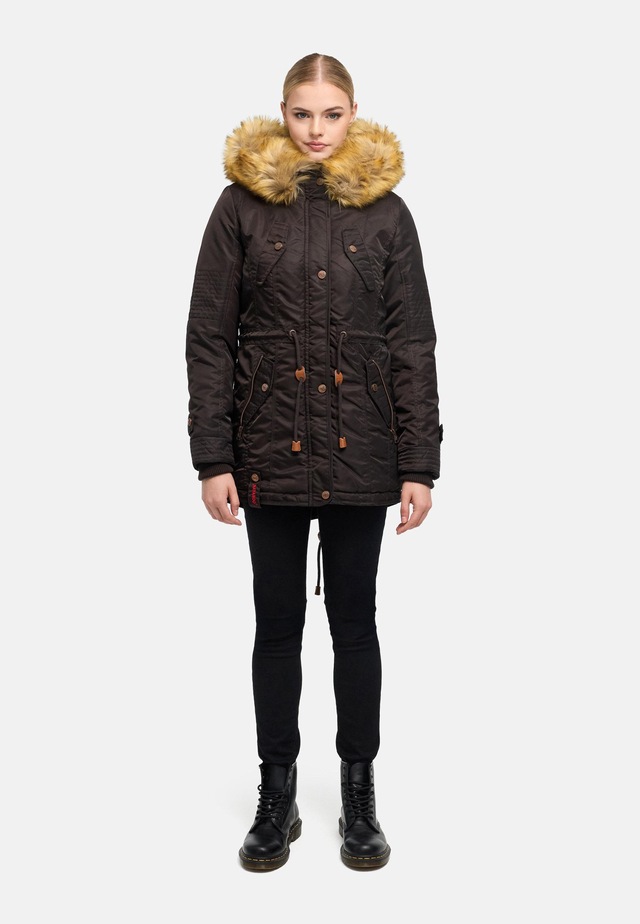 Navahoo Wintermantel »La Viva« hochwertiger Winterparka mit großem Kunstfell