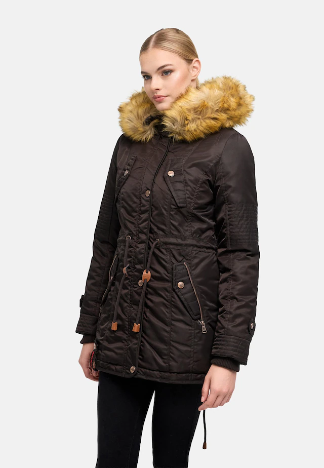 Navahoo Wintermantel »La Viva« hochwertiger Winterparka mit großem Kunstfell