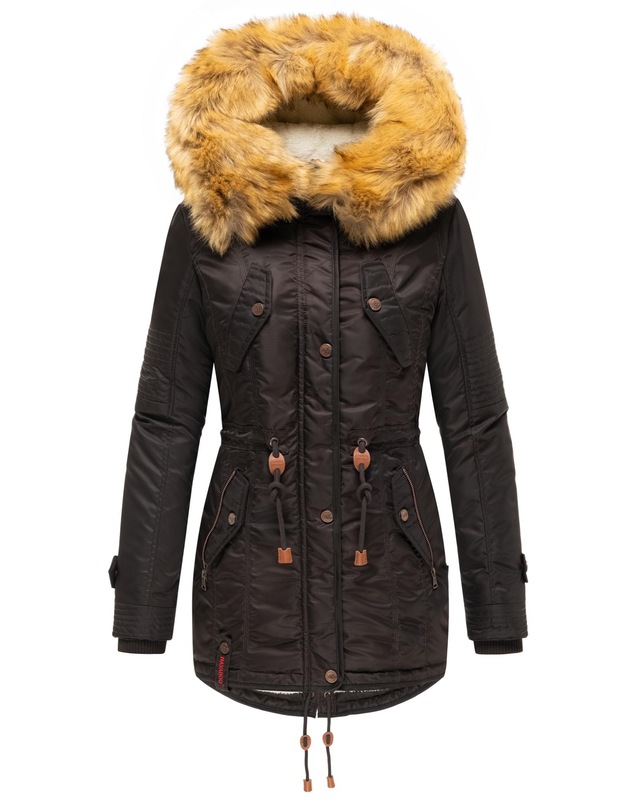 Navahoo Wintermantel »La Viva« hochwertiger Winterparka mit großem Kunstfell