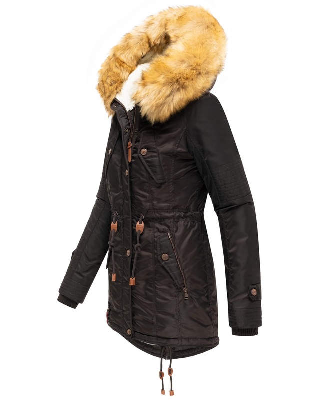 Navahoo Wintermantel »La Viva« hochwertiger Winterparka mit großem Kunstfell