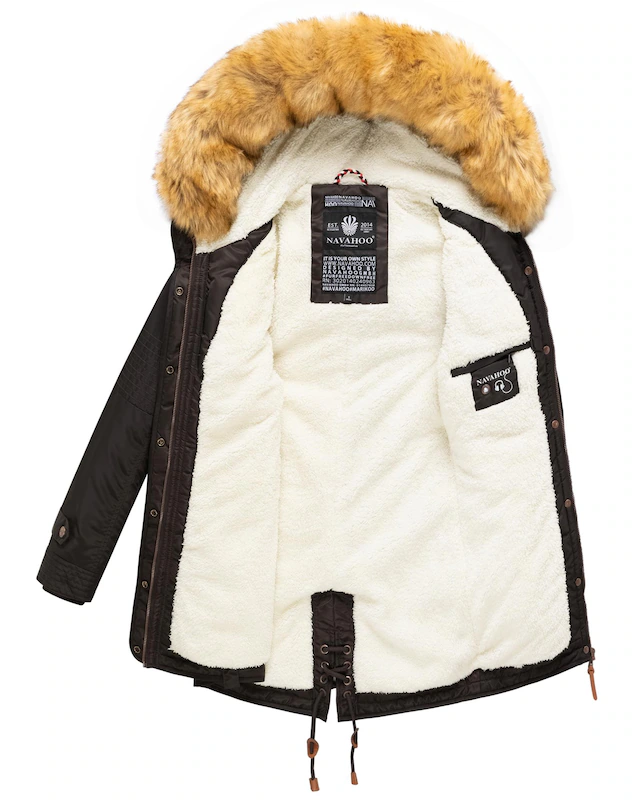 Navahoo Wintermantel »La Viva« hochwertiger Winterparka mit großem Kunstfell