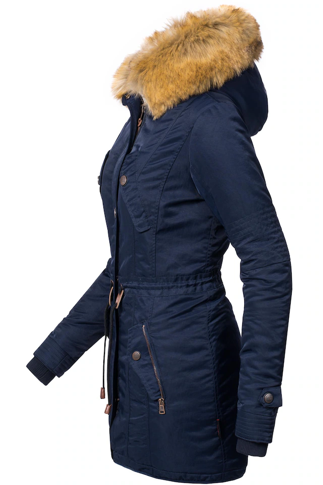 Navahoo Wintermantel »La Viva« hochwertiger Winterparka mit großem Kunstfell