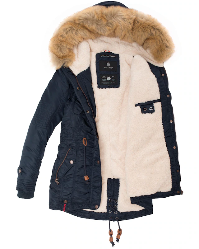 Navahoo Wintermantel »La Viva« hochwertiger Winterparka mit großem Kunstfell