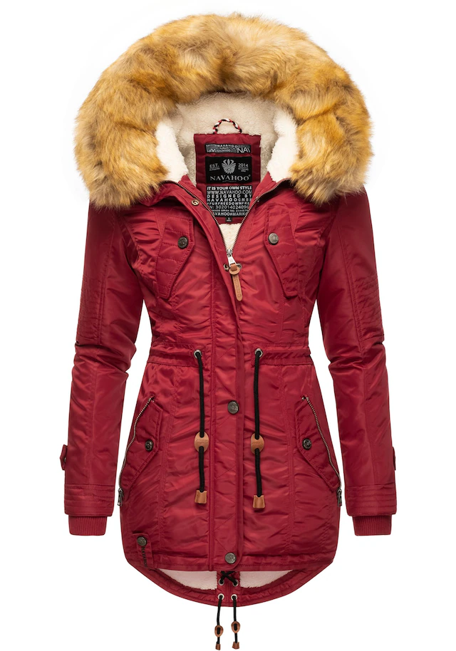 Navahoo Wintermantel »La Viva« hochwertiger Winterparka mit großem Kunstfell