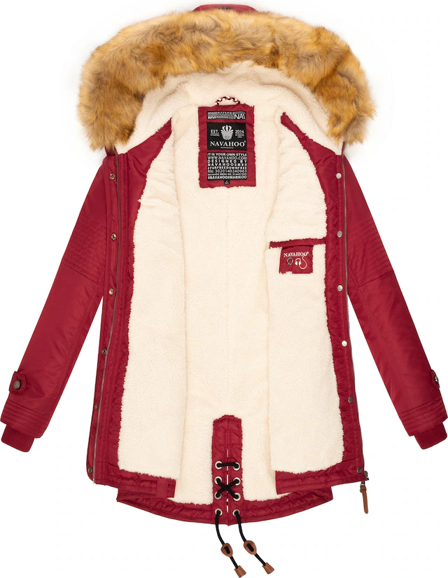 Navahoo Wintermantel »La Viva« hochwertiger Winterparka mit großem Kunstfell