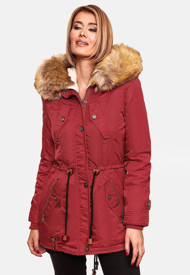 Navahoo Wintermantel »La Viva« hochwertiger Winterparka mit großem Kunstfell