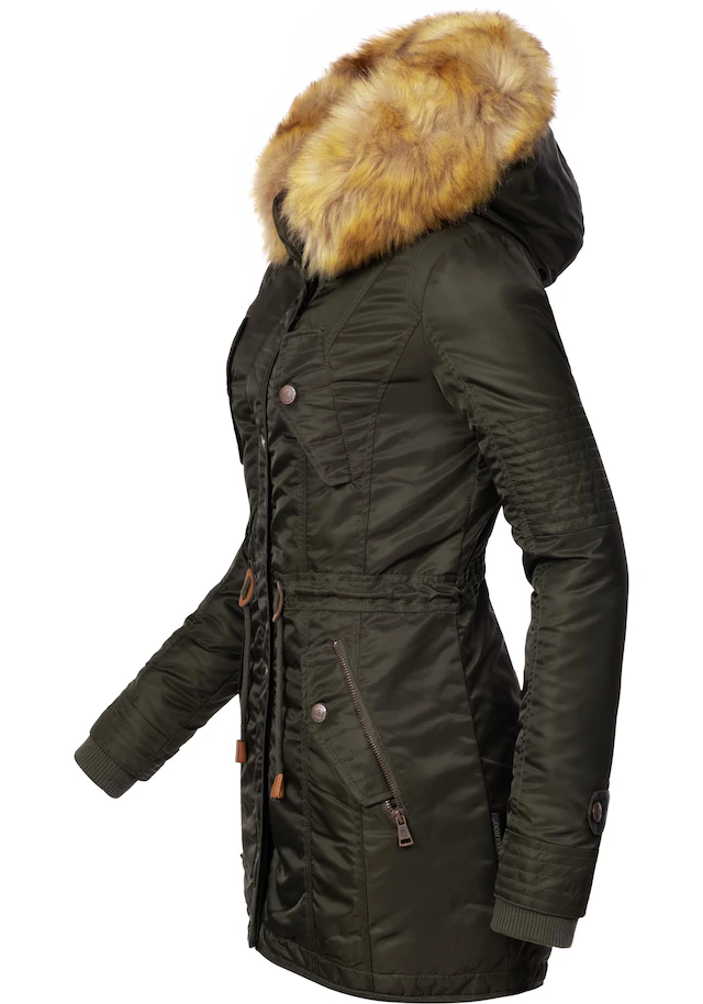 Navahoo Wintermantel »La Viva« hochwertiger Winterparka mit großem Kunstfell