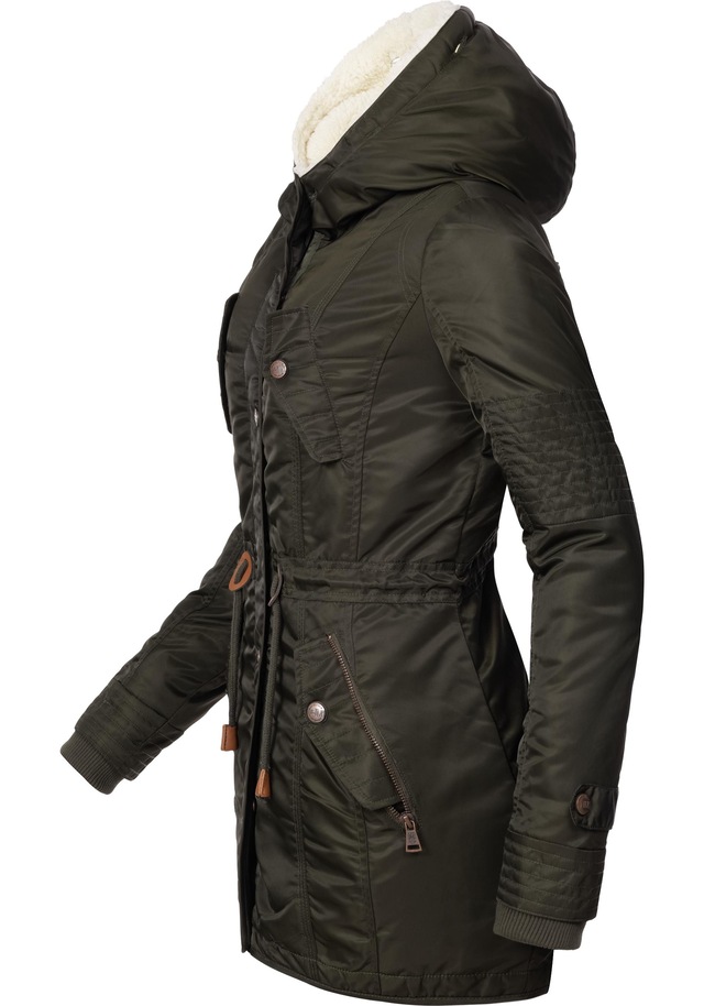 Navahoo Wintermantel »La Viva« hochwertiger Winterparka mit großem Kunstfell