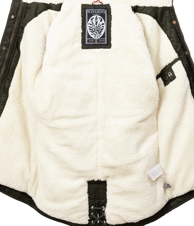 Navahoo Wintermantel »La Viva« hochwertiger Winterparka mit großem Kunstfell