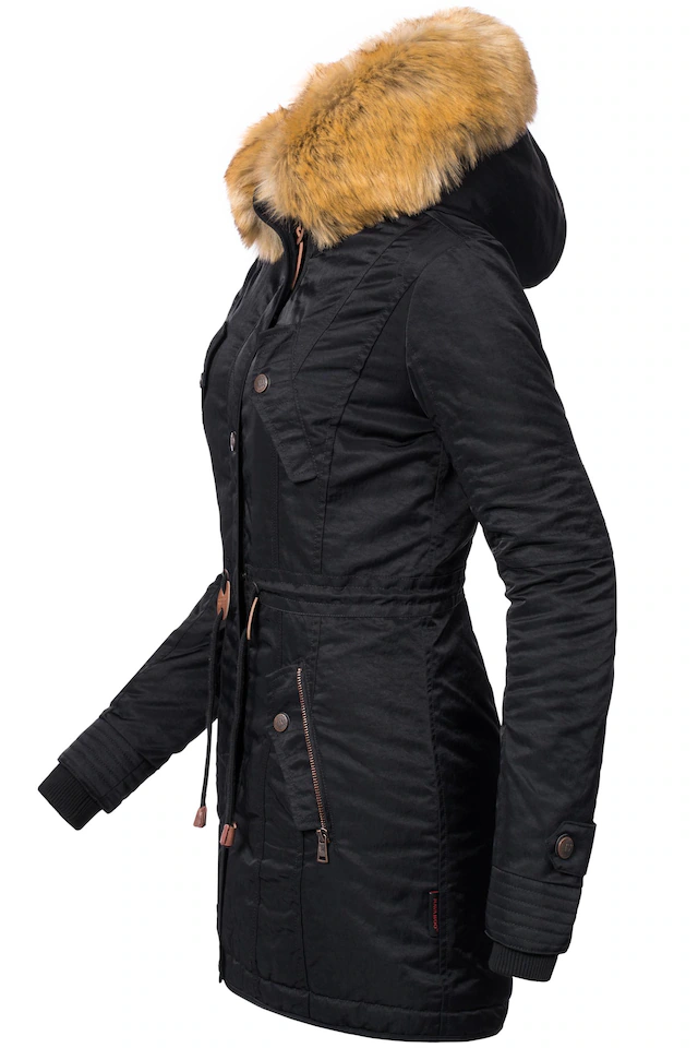 Navahoo Wintermantel »La Viva« hochwertiger Winterparka mit großem Kunstfell