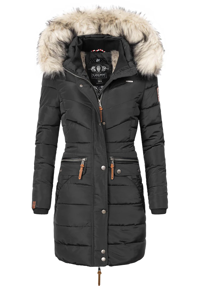 Navahoo Steppmantel »Paula« stylischer Winter Parka m. edlem Fellimitat