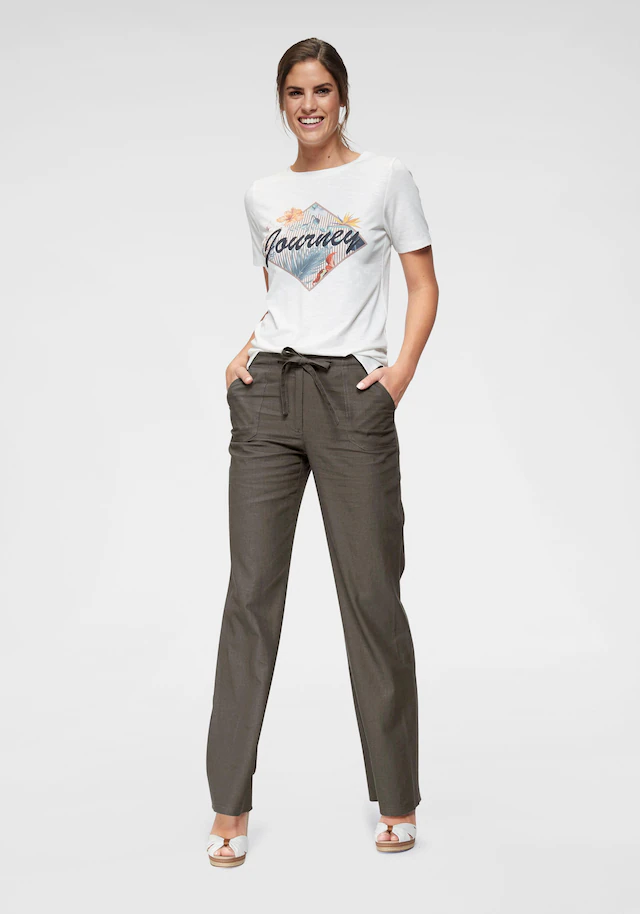 Aniston CASUAL Leinenhose mit Bindeband
