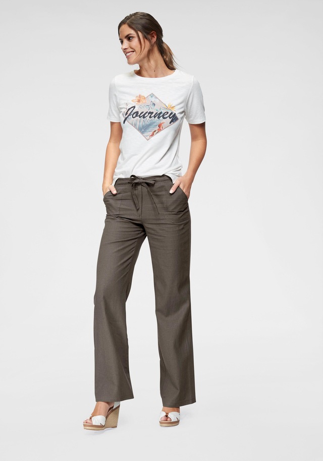 Aniston CASUAL Leinenhose mit Bindeband