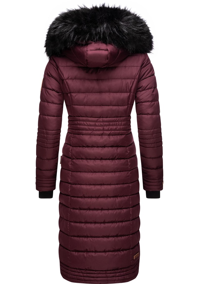 Navahoo Wintermantel »Umay« langer Damen Winter Steppmantel mit Kunstfellkapuze