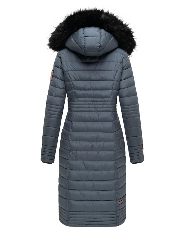 Navahoo Wintermantel »Umay« langer Damen Winter Steppmantel mit Kunstfellkapuze