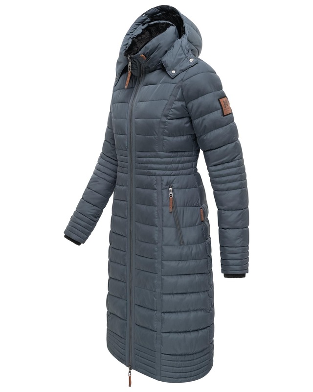 Navahoo Wintermantel »Umay« langer Damen Winter Steppmantel mit Kunstfellkapuze