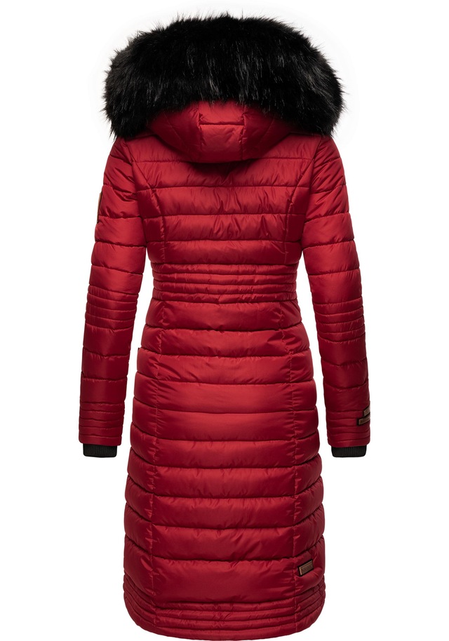 Navahoo Wintermantel »Umay« langer Damen Winter Steppmantel mit Kunstfellkapuze