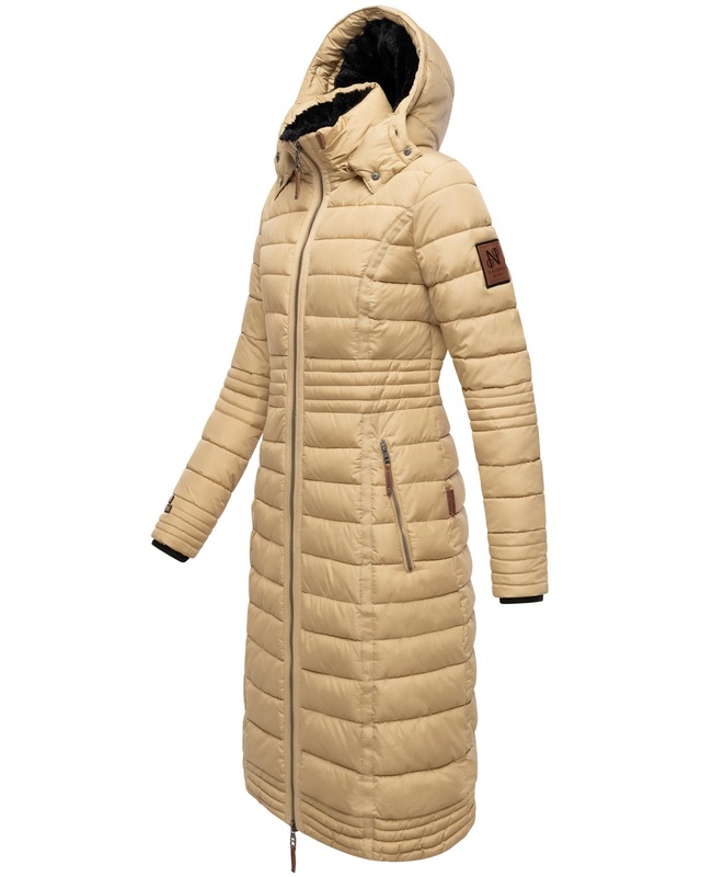 Navahoo Wintermantel »Umay« langer Damen Winter Steppmantel mit Kunstfellkapuze