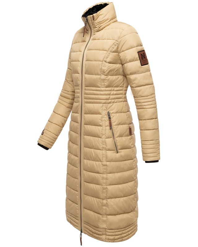 Navahoo Wintermantel »Umay« langer Damen Winter Steppmantel mit Kunstfellkapuze