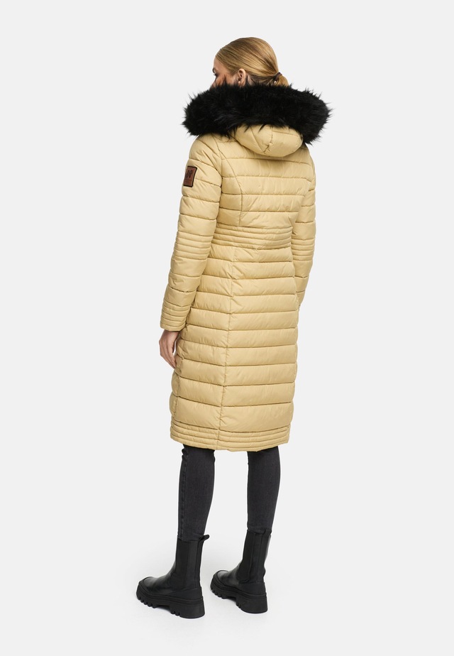 Navahoo Wintermantel »Umay« langer Damen Winter Steppmantel mit Kunstfellkapuze
