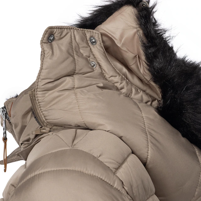 Navahoo Wintermantel »Umay« langer Damen Winter Steppmantel mit Kunstfellkapuze