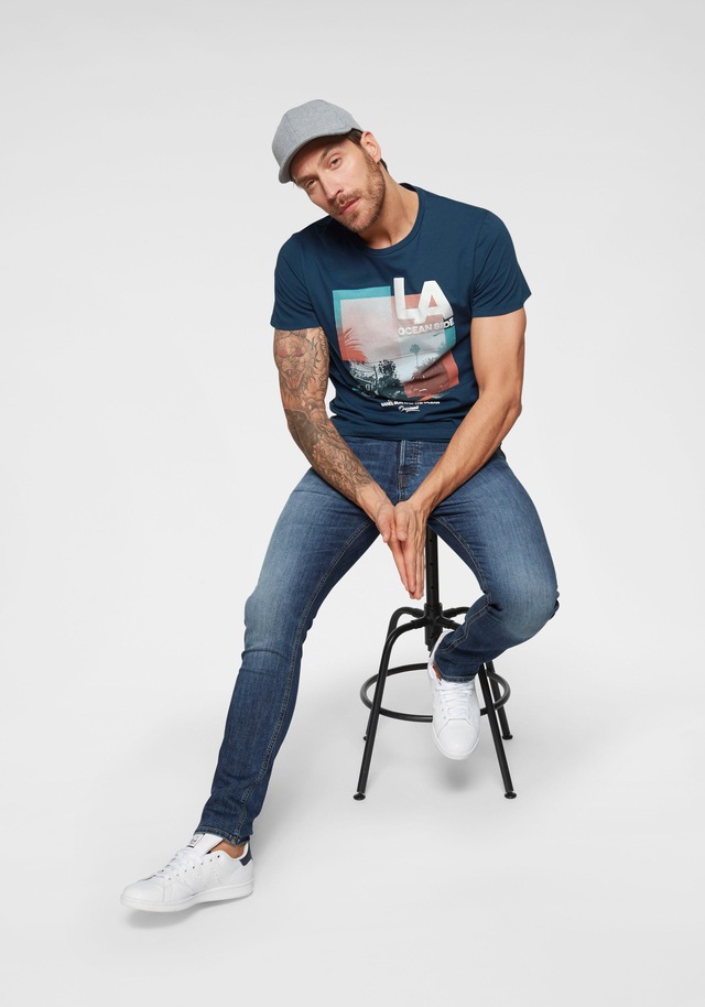 Jack & Jones Slim-fit-Jeans »JJIGLENN Slim-Fit mit Stretch und praktischer 5-Pocket-Form« Baumwollmischung, slim fit