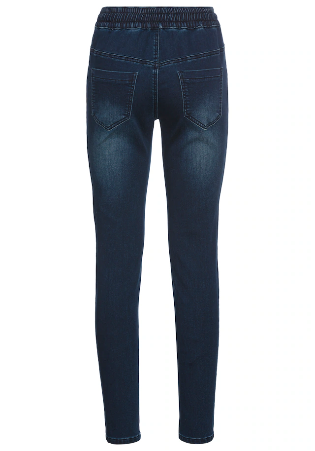 Arizona Stretch-Jeans weites Bein, normale Leibhöhe, knöchellang, mit Used-Waschung