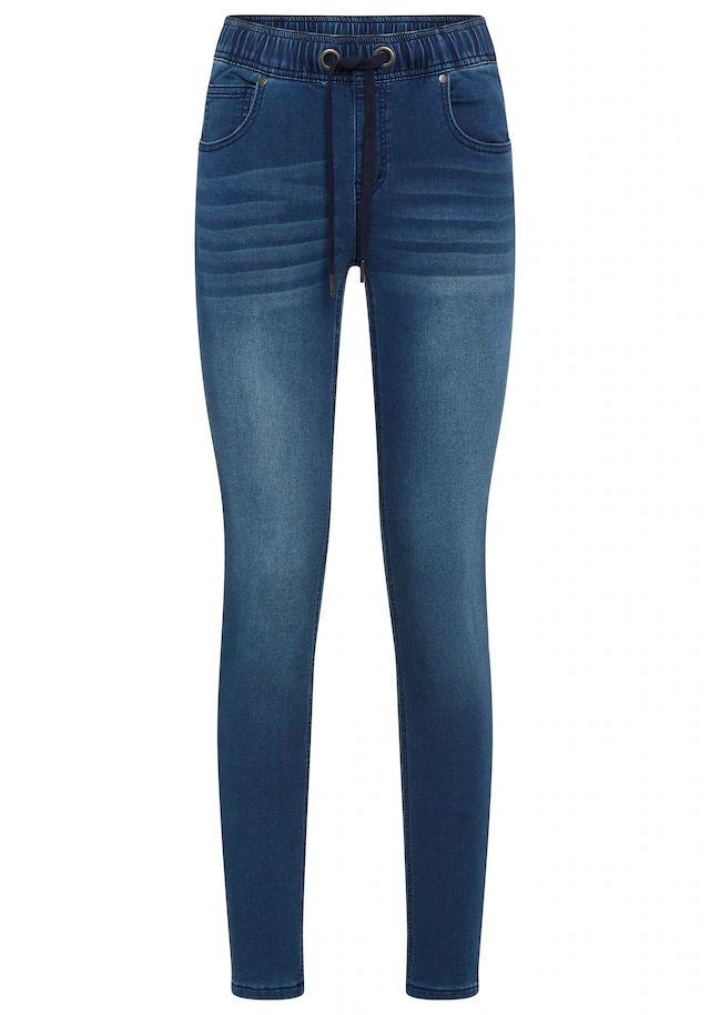 Arizona Stretch-Jeans weites Bein, normale Leibhöhe, knöchellang, mit Used-Waschung