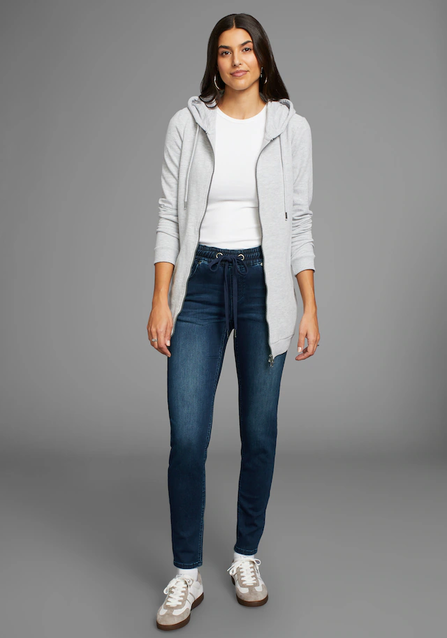 Arizona Stretch-Jeans weites Bein, normale Leibhöhe, knöchellang, mit Used-Waschung