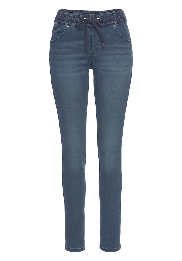 Arizona Stretch-Jeans weites Bein, normale Leibhöhe, knöchellang, mit Used-Waschung